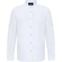 Cipo & Baxx Langarmhemd "CH198", Herren, Gr. XXL, N-Gr, weiß, Obermaterial: 75% Baumwolle CO. 25% Leinen LI., uni, slim fit, ohne Ausschnitt, Hemden Langarmhemd, Baumwoll-Leinen Mix