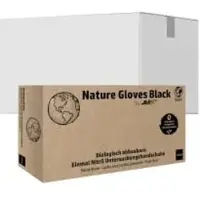 Ampri Nature Gloves Nitrilhandschuhe, puderfrei, schwarz 118-108-M , 1 Karton = 10 Packungen à 100 Stück, Größe M