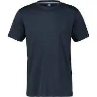 Lerros T-Shirt , Herren, Gr. XL, blau (classic navy), Single Jersey, Obermaterial: 95% Baumwolle, 5% Elasthan, unifarben, regular fit taillenbedeckt, Rundhals, Shirts T-Shirt, mit Logo Stickerei