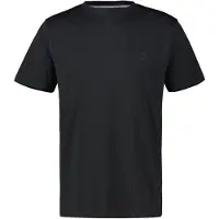 Lerros T-Shirt "Basic T-Shirt mit Logo-Print", Herren, Gr. 3XL, schwarz, 95% Baumwolle, 5% Elasthan, Rundhals, Shirts T-Shirt, Two-Tone-Optik / Einfarbig / Elastisch / Atmungsaktiv / Bequem