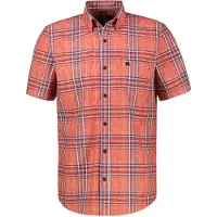 Lerros Karohemd "Herren 1/2 Hemd kariert in Strukturqualität", Herren, Gr. L, Normalgrößen, orange (vivid rot), 76% Baumwolle, 24% Polyester, Hemden Karohemd