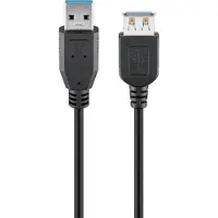 Goobay 43998, 1,8 m, USB A, USB A, USB 3.2 Gen 1 (3.1 Gen 1), Männlich/Weiblich, Schwarz