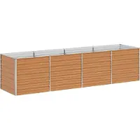 Syfax Hochbeet Hellbraun 320 x 80 x 77 cm Verzinkter Stahl