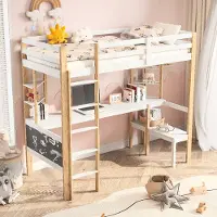 ProximaX Kinderbett, Hochbett 90x200cm mit Tisch und Bücherregal - Vielseitiges Kinderbett mit stabilem Leiter und Sicherheitsgitter, aus Kiefernholz gefertigt