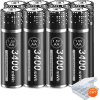 OEM AA Wiederaufladbare Batterie, 3400mWh Kapazität, Zuverlässige Leistung, Schwarz