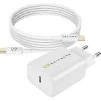 Avizar Mayaxess, 20W Netzteil für Galaxy S24 + USB-C Kabel 1m, Weiß