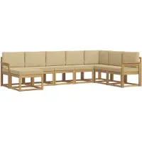 vidaXL Outdoor-Sofagarnitur 8 stk. Weiß und Beige