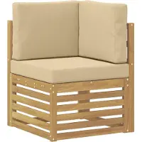 vidaXL Outdoor-Sofagarnitur 11 stk. Weiß und Beige Polyester