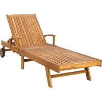 vidaXL Sonnenliege mit Kissen 100% Polyester mit solidem Teak