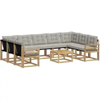 vidaXL Outdoor-Sofagarnitur 10 stk. Weiß und Hellgrau