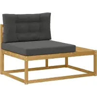vidaXL Outdoor End Sofa mit Kissen Weiß 115 x 83 x 73 cm Polyester