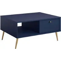 Feldmann-Wohnen Couchtisch Rose Wohnzimmertisch 87x66x43cm 1-türig Farbe wählbarmarineblau