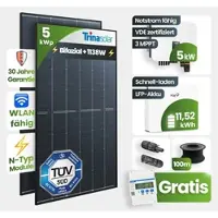 TEPTO 5 kWp FoxEss PV-Anlage 11x 460Wp Fullblack 11,52Wh Speicher Notstromfähig Speich...