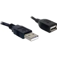 DeLOCK Kabel USB 2.0 Verlaengerung, A/A 15cm S/B, 0,15 m, Schwarz