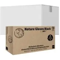 Ampri Nature Gloves Nitrilhandschuhe, puderfrei, schwarz 118-108-L , 1 Karton = 10 Packungen à 100 Stück, Größe L