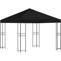 Syfax Pavillon 3 x 3 m Schwarz Polyester und Stahl 190 gsm