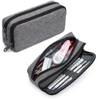 OEM Grosses Etui für Stifte mit hoher Kapazität Einfaches Stifte-Etui für Bürobedarf Büro-Organizer in Grau