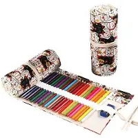 OEM Kunstenaarsetui, canvas, 36-gaats, etui für Künstler, Schreibtischorganizer, Platz für Stifte und Farbmarkern