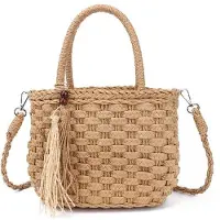 OEM Schmale Schoudertassen mit Schouderband für Damen Handtaschen aus Handgeweben Material für Strand und Zelt
