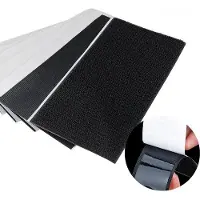 OEM 6er Set schwarz Velcro Streifen - 11 x 15 cm - für Textil, Kleidung, Schuhe