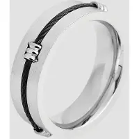Akzent Fingerring "Medardo, silberfarbig, langlebig" Gr. 68, silber (silberfarbig), Fingerringe, Herren, 68, Edelstahl, Fingerring