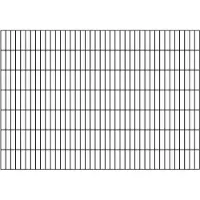 Alberts 661465 Doppelstabmattenzaun, kunststoffbeschichtet, matt schwarz, Höhe 140 cm