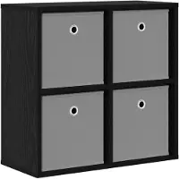 vidaXL Sideboard Schwarz Eichen-Optik 59,5 x 27 x 57 cm