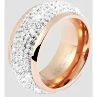 Akzent Fingerring "Clodia rosé, goldfarbig, langlebig" Gr. 60, rosa (roségoldfarbig), Fingerringe, Damen, 60, Edelstahl, Fingerring