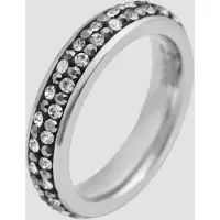 Akzent Fingerring "Carina, hautverträglich" Gr. 56, weiß, Fingerringe, Damen, 56, Edelstahl, Fingerring