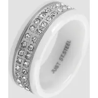 Just Fingerring "Perette, langlebig" Gr. 54, weiß, Fingerringe, Damen, 54, Keramik, Fingerring