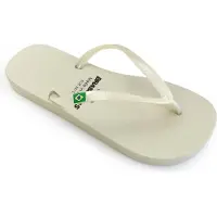 Brasileras Damen Zehensandalen mit rutschfester Sohle bequem schuhe strand/schwimmbad/stadt silber 34/35 EU - UBCLAPRLW