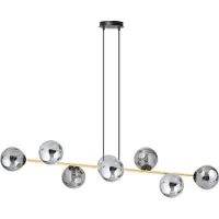 Emibig Deckenleuchte 8xE14 10W GRAVITY, 8-flammig, Schwarz, Gold, Graphit, Modell 1237/8