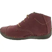 Josef seibel Schnürboots "Fergey 18", Damen, Gr. 37, Textil, rot (bordeaux), Nubukleder, used, Schuhe Schnürboots, Komfortschuh mit Wechselfußbett