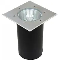 SU-MA Große Einfahrtsleuchte 18 cm quadratisch 1xE27 Edelstahl IP67 Pabla M4030