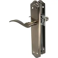 OEM Türgriffgarnitur für Durchgangstüren – komfortabel und elegant – für den Innen- und Außenbereich geeignet – Messing in Lederoptik – 256 x 48 mm