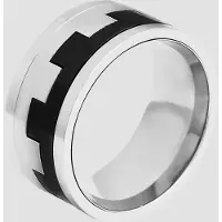 Akzent Fingerring "Manko, langlebig" Gr. 62, bunt (bicolor), Fingerringe, Herren, 62, Edelstahl, Fingerring