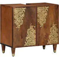 vidaXL Badezimmerschrank-Set 2 stk. Honigbraun 62 x 33 x 58 cm