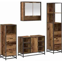 vidaXL Badezimmermöbel-Set 4 stk. Altholz 80 x 33 x 60 cm