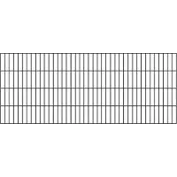 Alberts 664169 Doppelstabmattenzaun, kunststoffbeschichtet, matt schwarz, Höhe 80 cm