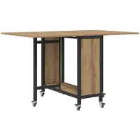 Syfax Faltbarer Esstisch mit Rollen 130 x 80 x 76,5 cm Stahl PB