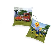 Feuerwehrmann Sam Dekokissen "", bunt (weiß, neutral), B:40cm H:2,5cm L:40cm, Polyester, Dekokissen_Sitzkissen_Kissenhüllen, Dekokissen, hochfarbig bedruckt