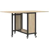 Syfax Faltbarer Esstisch mit Rollen 130 x 80 x 76,5 cm Stahl PB