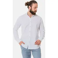 Cipo & Baxx Langarmhemd "CH198", Herren, Gr. L, N-Gr, weiß, Obermaterial: 75% Baumwolle CO. 25% Leinen LI., uni, slim fit, ohne Ausschnitt, Hemden Langarmhemd, Baumwoll-Leinen Mix