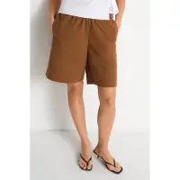 Rich & royal Schlupfhose , Damen, Gr. 38, N-Gr, coconut bark, Web, Obermaterial: 100% Baumwolle, unifarben, regular fit kurz, Hosen Schlupfhose, Regular fit mit elastischem Bund