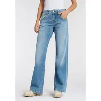 Herrlicher 5-Pocket-Jeans "Edna Denim Stretch" mit weitem Bein, Flared Fit