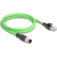 DeLOCK M12 Kabel A-kodiert 8 Pin Stecker zu RJ45 Stecker PUR (TPU) 1 m
