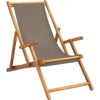 vidaXL Liegestuhl Taupe Massivholz Teak
