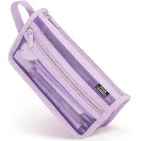 OEM Transpapier etui mit Gelenk, groß, farbig, Schreibtischorganizer, Schüler, Tasche mit Reißverschluss