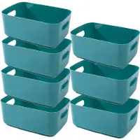 Merkloos 7 Kunststoff Aufbewahrungsmäntel - Multifunktionale Organizer mit Griffen - Beige