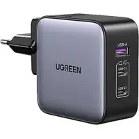 UGREEN 65W Fast Wall Charger, USB-A & 2 x USB-C Black
